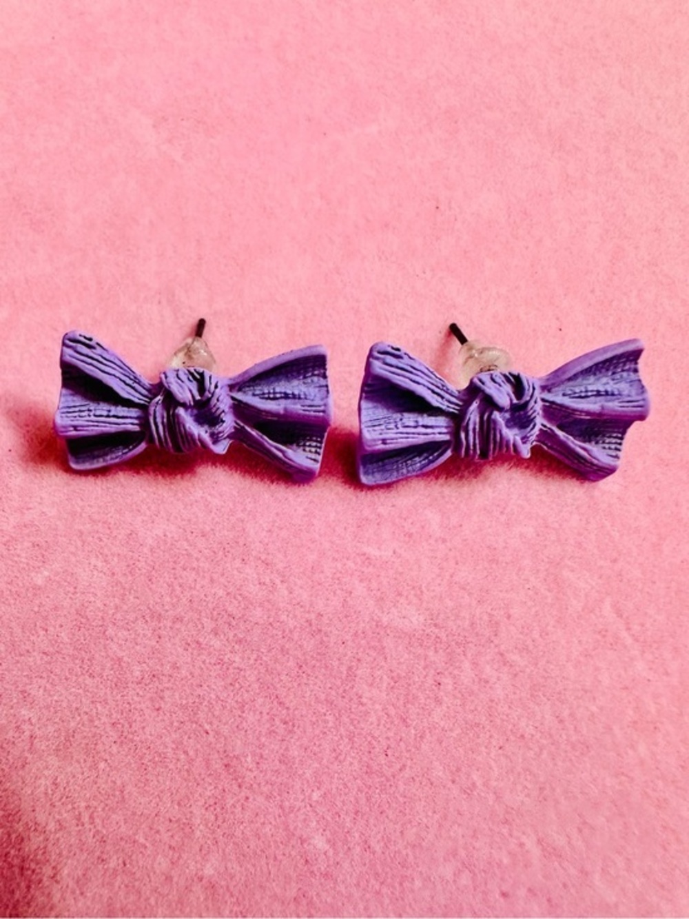 NWT Purple Bow Stud Earrings